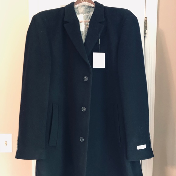 NWT Men’s Calvin Klein Dress Coat Black 52R WOW! - Picture 2 of 8